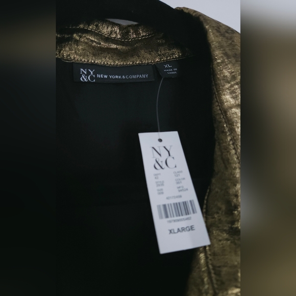 New York & Company Elegant Gold Longsleeve Blouse - Picture 5 of 5